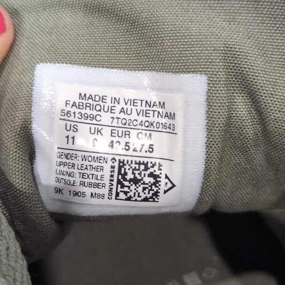 Women's Converse Chuck Taylor Leather Lift, Green - Picture 8 of 8